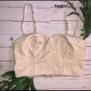 Express leather style crop top